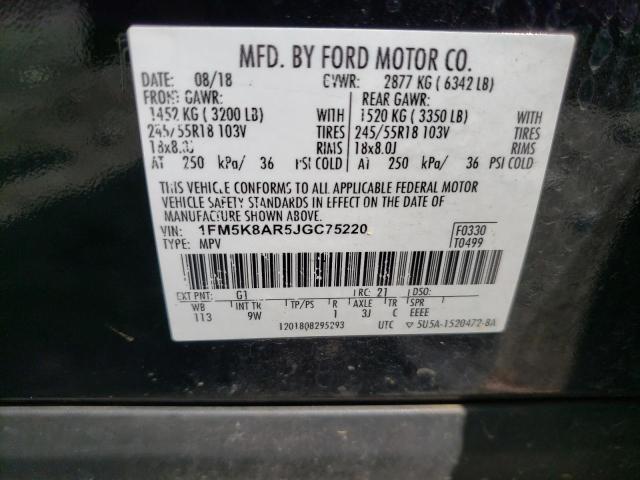 1FM5K8AR5JGC75220 - 2018 FORD EXPLORER POLICE INTERCEPTOR 双色 照片 13