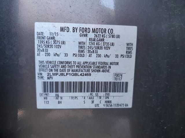 2LMPJ8LP1GBL42469 - 2016 LINCOLN MKX RESERVE TAN photo 13