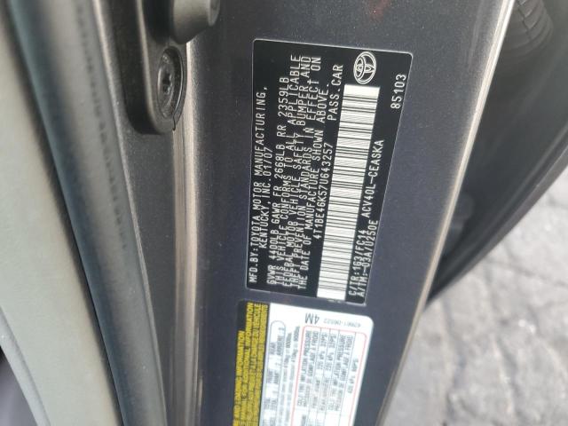 4T1BE46K57U643257 - 2007 TOYOTA CAMRY CE CHARCOAL photo 12