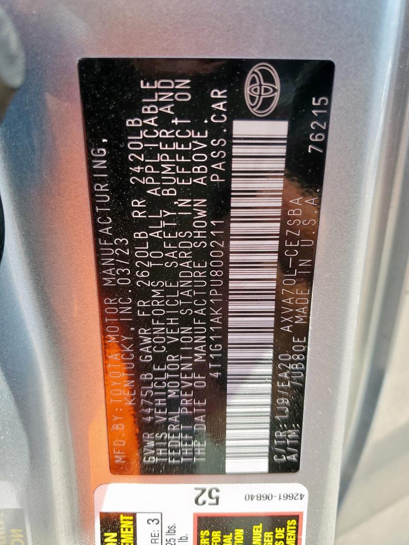 4T1G11AK1PU800211 - 2023 TOYOTA CAMRY SE NIGHT SHADE GRAY photo 13