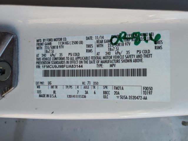 1FMCU9J98FUA83144 - 2015 FORD ESCAPE TITANIUM 白色 照片 13