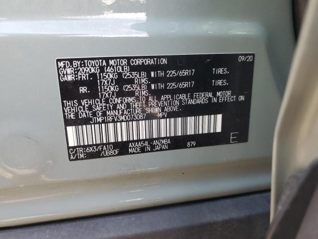 JTMP1RFV3MD073087 - 2021 TOYOTA RAV4 XLE GREEN photo 13