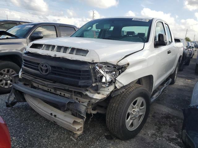 5TFRU5F16EX032667 - 2014 TOYOTA TUNDRA DOUBLE CAB SR/SR5 WHITE photo 1
