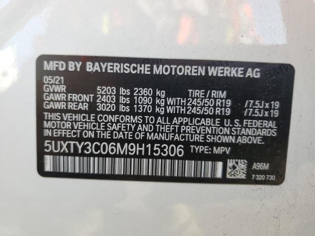 5UXTY3C06M9H15306 - 2021 BMW X3 SDRIVE30I Weiß Foto 13