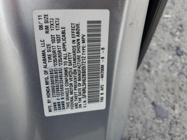 5FNRL5H62BB097212 - 2011 HONDA ODYSSEY EXL 银色 照片 13