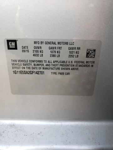 1G11E5SA2GF142701 - 2016 CHEVROLET MALIBU LIM LTZ 银色 照片 13