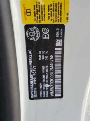 WMWXR3C03L2M45758 - 2020 MINI COOPER WHITE photo 13