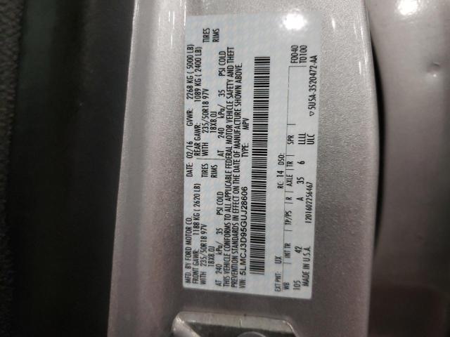 5LMCJ3D95GUJ28606 - 2016 LINCOLN MKC RESERVE 银色 照片 12