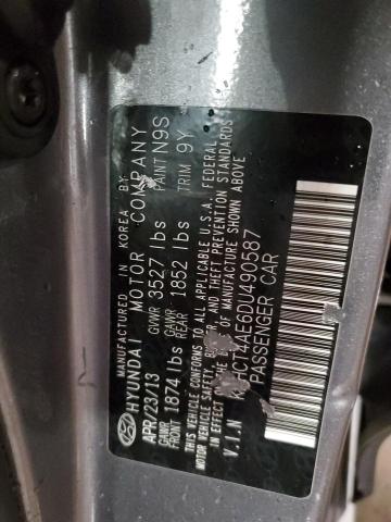 KMHCT4AE6DU490587 - 2013 HYUNDAI ACCENT GLS SILVER photo 13