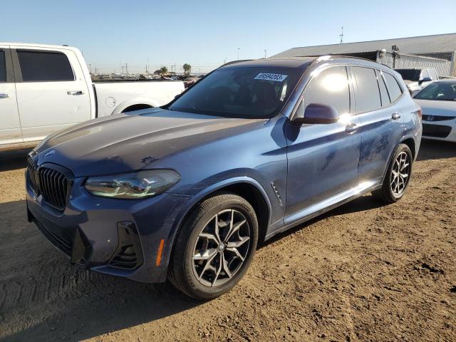 5UX53DP07N9J01676 - 2022 BMW X3 XDRIVE30I BLUE photo 1