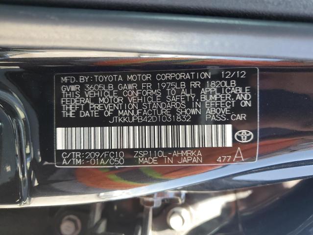 JTKKUPB42D1031832 - 2013 TOYOTA SCION XD BLACK photo 12