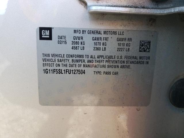 1G11F5SL1FU127504 - 2015 CHEVROLET MALIBU LTZ 银色 照片 12