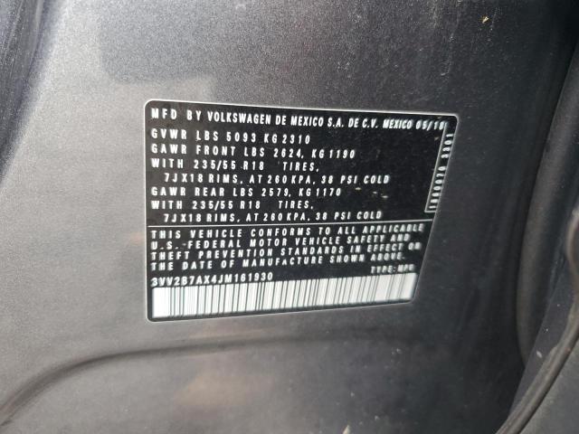 3VV2B7AX4JM161930 - 2018 VOLKSWAGEN TIGUAN SE GRAY photo 14