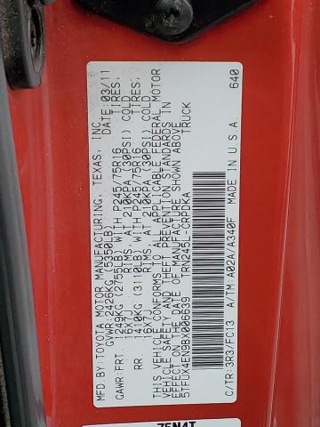 5TFUX4EN9BX006639 - 2011 TOYOTA TACOMA ACCESS CAB Қызыл фото 12