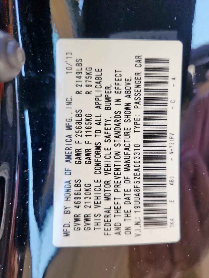 19UUA8F52EA003310 - 2014 ACURA TL TECH BLACK photo 12