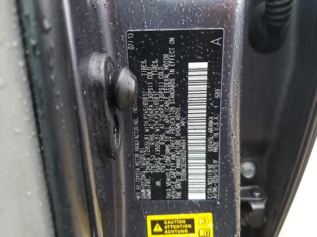 5TDBK3EH8DS246641 - 2013 TOYOTA HIGHLANDER BASE Сұр фото 12