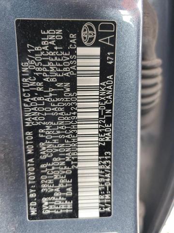 2T1BURHE3HC942305 - 2017 TOYOTA COROLLA L GRAY photo 12