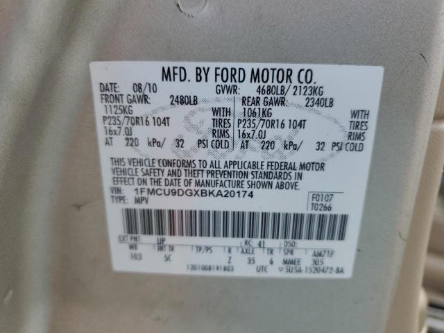 1FMCU9DGXBKA20174 - 2011 FORD ESCAPE XLT GOLD photo 13