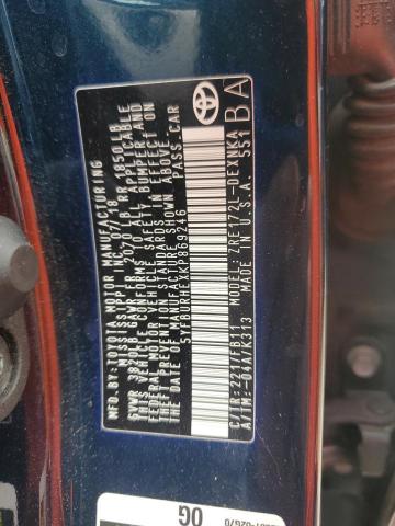 5YFBURHEXKP869246 - 2019 TOYOTA COROLLA L BLUE photo 12