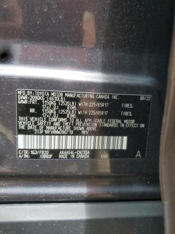 2T3F1RFV8NW280719 - 2022 TOYOTA RAV4 LE CHARCOAL photo 12