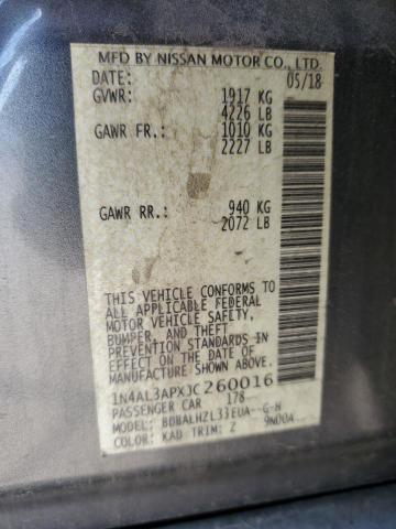 1N4AL3APXJC260016 - 2018 NISSAN ALTIMA 2.5 GRAY photo 12