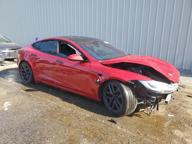 5YJSA1E61MF452099 - 2021 TESLA MODEL S 红色 照片 4
