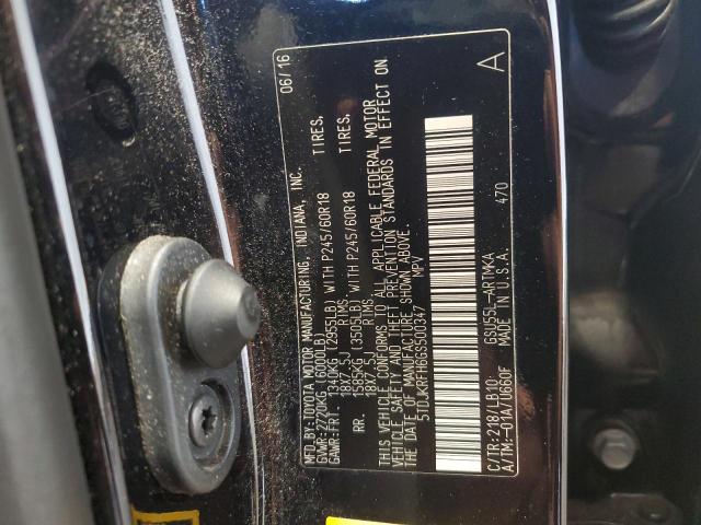 5TDJKRFH6GS500347 - 2016 TOYOTA HIGHLANDER XLE 黑色 照片 14