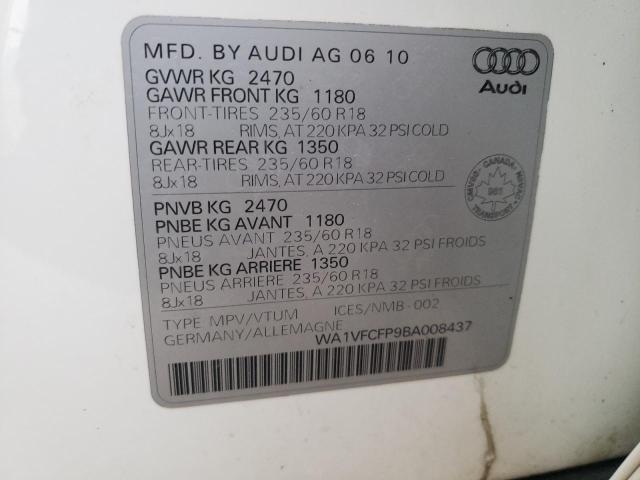 WA1VFCFP9BA008437 - 2011 AUDI Q5 PRESTIGE WHITE photo 13