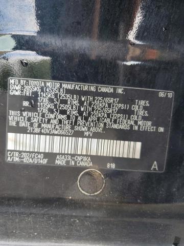 2T3BF4DV3AW066527 - 2010 TOYOTA RAV4 BLACK photo 12