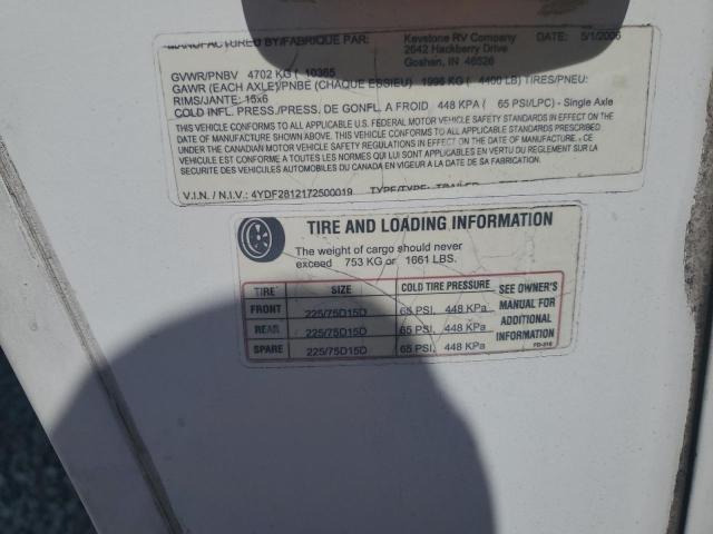 4YDF2812172500019 - 2007 KEYSTONE TRAILER WHITE photo 10