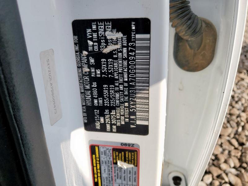 5XYZU3LA7DG009473 - 2013 HYUNDAI SANTA FE S 白色 照片 13