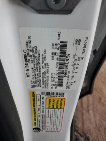 3FA6P0HD3GR391206 - 2016 FORD FUSION SE WHITE photo 13