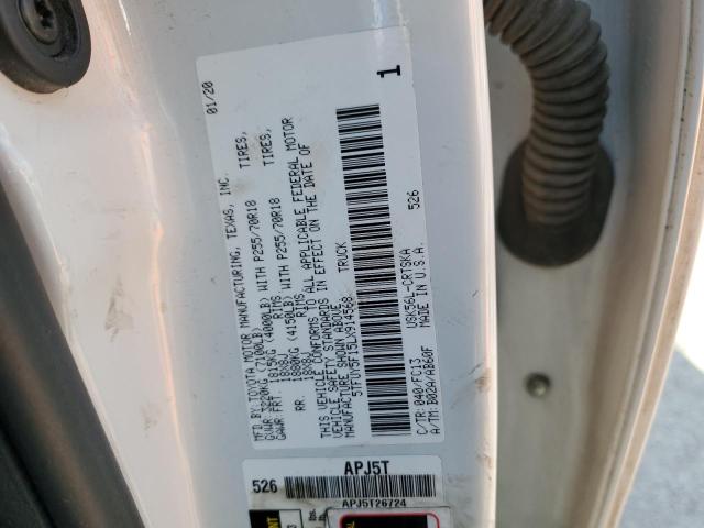 5TFUY5F15LX914568 - 2020 TOYOTA TUNDRA DOUBLE CAB SR/SR5 WHITE photo 12