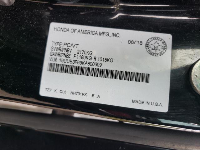 19UUB3F69KA800609 - 2019 ACURA TLX TECHNOLOGY Qara foto 12