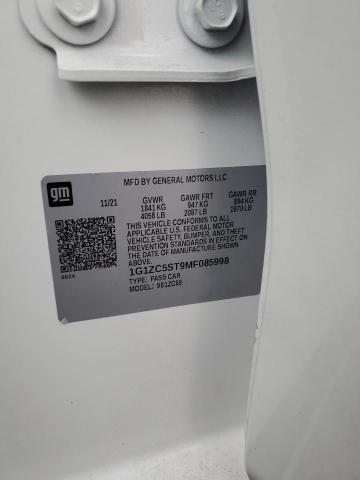 1G1ZC5ST9MF085998 - 2021 CHEVROLET MALIBU LS WHITE photo 12