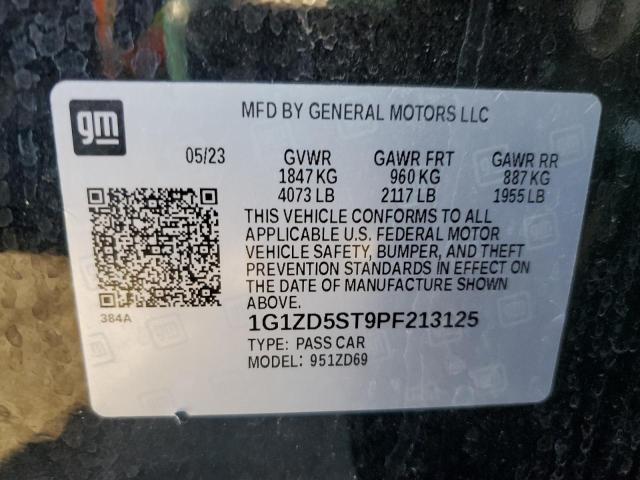 1G1ZD5ST9PF213125 - 2023 CHEVROLET MALIBU LT შავი ფოტო 12