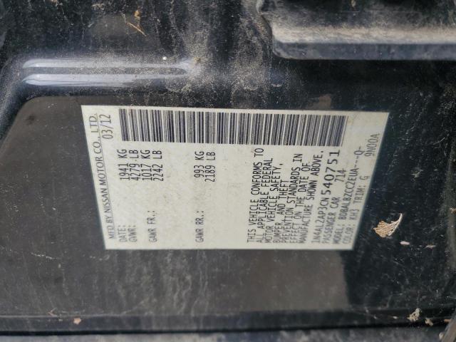 1N4AL2AP3CN540751 - 2012 NISSAN ALTIMA BASE 黑色 照片 12