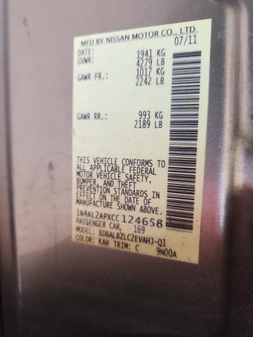 1N4AL2APXCC124658 - 2012 NISSAN ALTIMA BASE Beige Foto 13