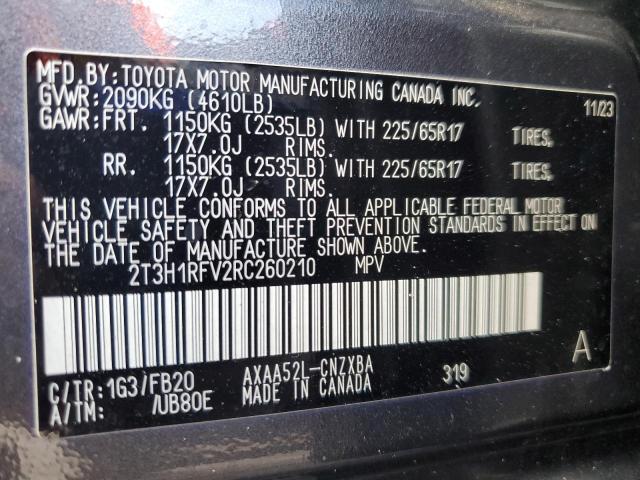 2T3H1RFV2RC260210 - 2024 TOYOTA RAV4 LE GRAY photo 14