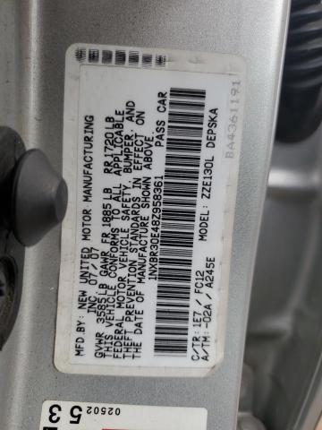 1NXBR30E48Z958361 - 2008 TOYOTA COROLLA CE 银色 照片 13