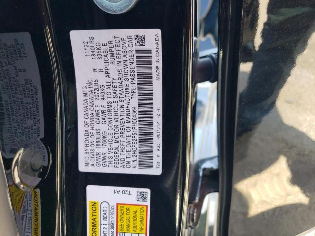 2HGFE2F51PH504364 - 2023 HONDA CIVIC SPORT 黑色 照片 12