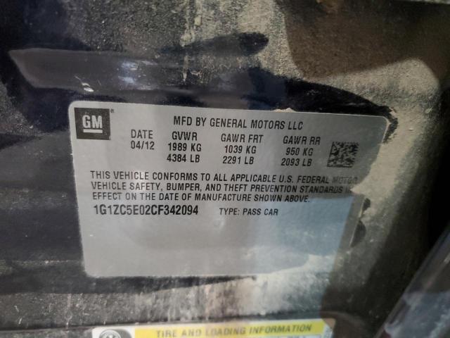 1G1ZC5E02CF342094 - 2012 CHEVROLET MALIBU 1LT BLUE photo 12