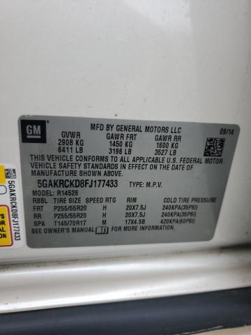 5GAKRCKD8FJ177433 - 2015 BUICK ENCLAVE 奶油色 照片 13