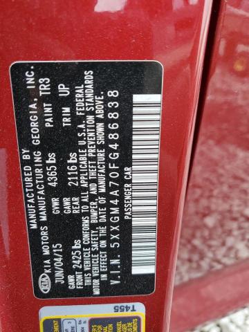 5XXGM4A70FG486838 - 2015 KIA OPTIMA LX RED photo 13