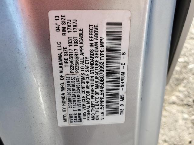 5FNRL5H45DB070992 - 2013 HONDA ODYSSEY EX Argent photo 14