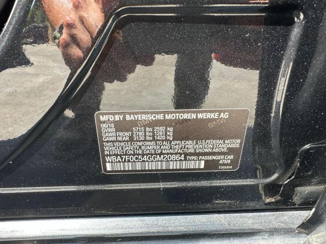 WBA7F0C54GGM20864 - 2016 BMW 750 I BLACK photo 10
