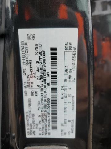 1FMCU9JX1EUD06900 - 2014 FORD ESCAPE TITANIUM შავი ფოტო 12