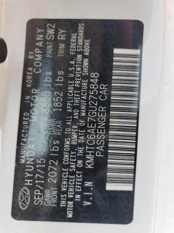 KMHTC6AE7GU275848 - 2016 HYUNDAI VELOSTER TURBO WHITE photo 14