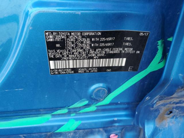 JTMZFREV1HJ140157 - 2017 TOYOTA RAV4 LE BLUE photo 14