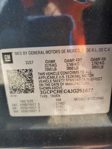 3GCPCREC4JG251677 - 2018 CHEVROLET SILVERADO C1500 LT Сірий фото 12